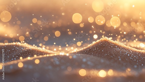 Abstract Golden Bokeh Light Waves Background with Soft Depth and Warm Glow
