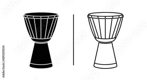 Traditional african djembe drum illustration Vector