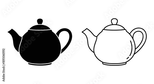 Teapot silhouette black white icon design Vector