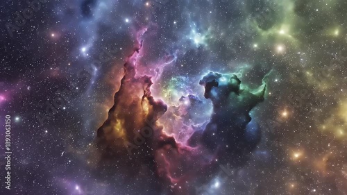 Stunning Cosmic Nebula - A Colorful Journey Through the Universes Depths.