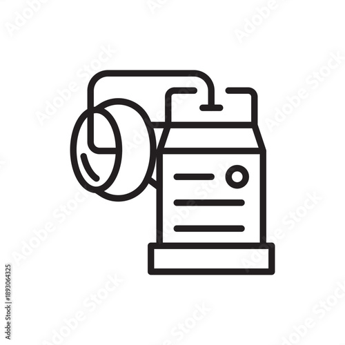 Tablet coating pan icon. Pharmaceutical finishing and drug delivery protection, representing film coating systems, enteric layer application, automated spray drying, and tablet manufacturing hardware.