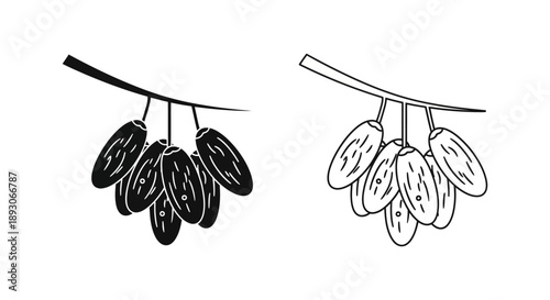 Black and white banana illustration Vector