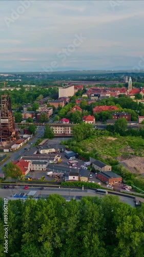 Aerial Drone Shot of Residential Apartment Buildings and Housing Estate in Urban Area
