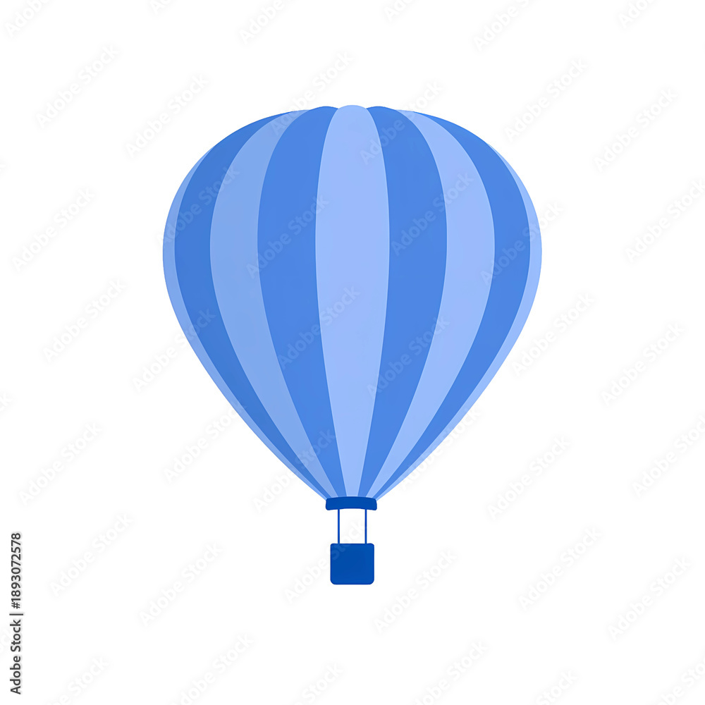 Fototapeta premium flat blue hot air balloon, air travel icon, isolated graphic