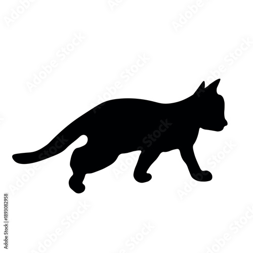 Funny cute kitten, breed pet animal. Drawing cats characters isolated. Fashion cartoon print for kids. Elegant, sleek feline figures showcasing modern art. Vector illustration for cards, invitations.
