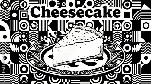 cheesecake slice with creamy texture, suitable for café menus and dessert icons