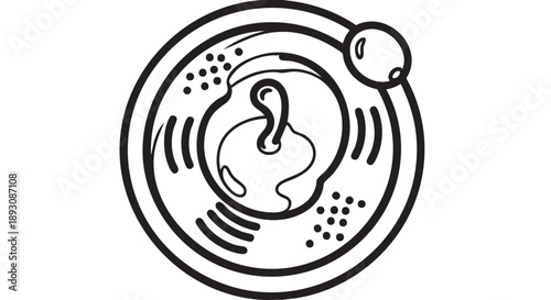 Simple Line Art Illustration of a Fetus in the Womb, Representing Life Stages and Development