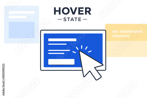 Iconic digital cursor hovering over interactive user interface display