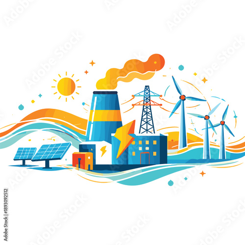 Dynamic energy landscape with solar and wind power