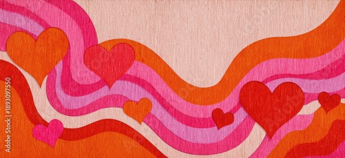 abstract love concept with modern heart shapes