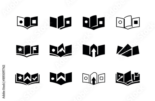 Writing Composition Icons. Composition in writing. Icon set. Set Logo of Composition in writing: beginning middle end diagram. harmonious logo variations of