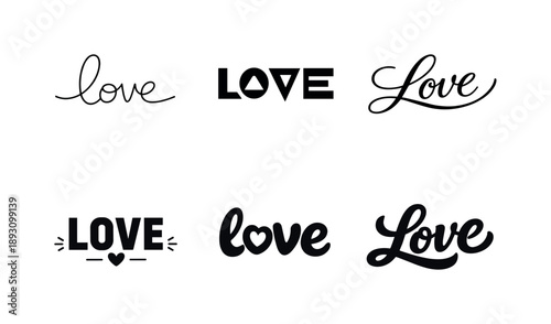 Minimal Love Quotes. Minimal Love Quotes. Set lettering. harmonious lettering variations of the same emblematic concept, each with different artistic