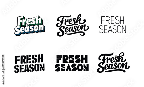 Versatile Lettering Styles. Fresh season campaign lettering. Set lettering. harmonious lettering variations of the same emblematic concept, each with different