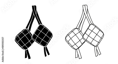Black and white umbrella illustration Vector