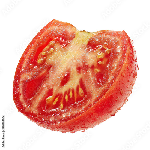 Wallpaper Mural Fresh ripe tomato slice with juicy seeds isolated on transparent background Torontodigital.ca