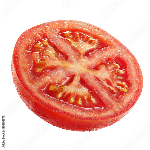 Wallpaper Mural Fresh ripe tomato slice with juicy seeds isolated on transparent background Torontodigital.ca