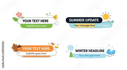 Seasonal Motion Templates. Seasonal motion graphic assets (templates). A clean pack of lower-thirds and caption bars with subtle seasonal motion cues and