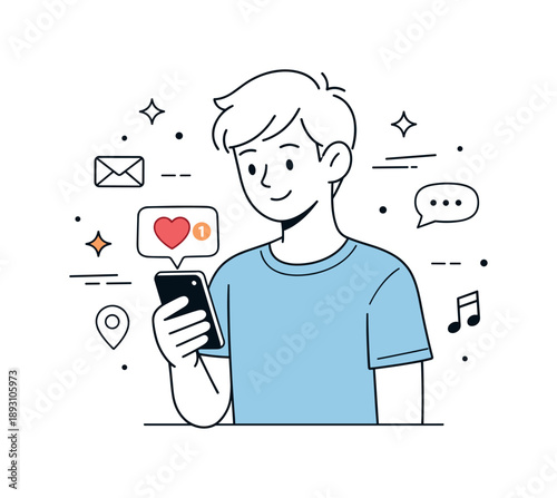 Digital Connection Illustrated. Home kitchen mood. Line icon set of Home kitchen mood: steaming cup, warm pot, cutting board, fruit bowl, tea kettle, dish