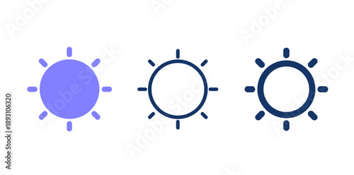 Day mode solid vector icon. Sun line icon.
