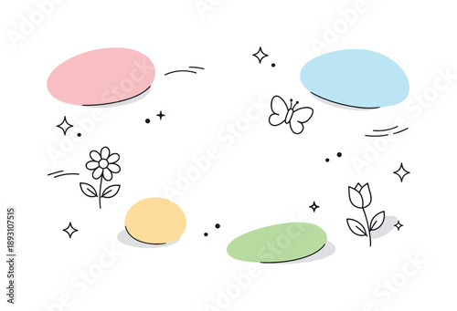Pastel Spring Serenity. Pastel spring background. Soft abstract shapes floating on a light background, evoking fresh air and seasonal calm. The scene feels