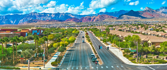 Keuken achterwand Las Vegas Woonwijk Las Vegas met Red Rock  © Nicholas J. Klein