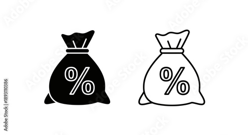 Money bag finance investment symbol icon Vector