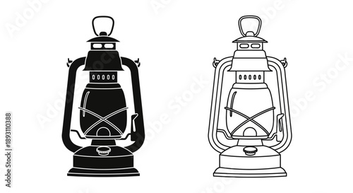 Vintage lantern design illustration Vector