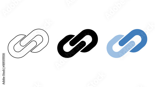 black chain link logo symbolizing connection and relationships on white background