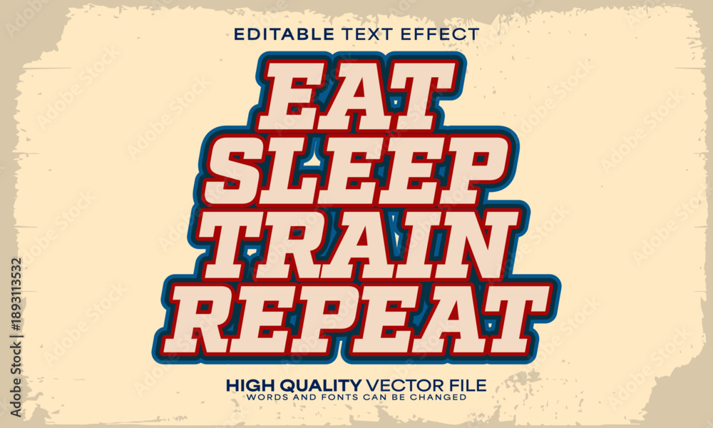 Naklejka premium Motivation training text effect, editable text effect and fitness 3d font style bold shadow inspiration poster design