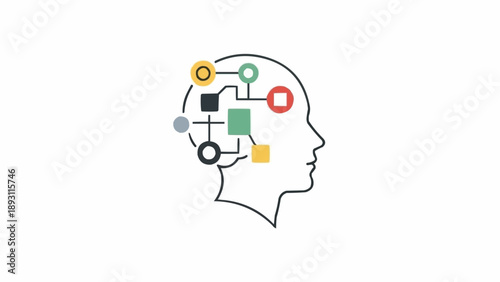 Brain with colorful neural connections inside.