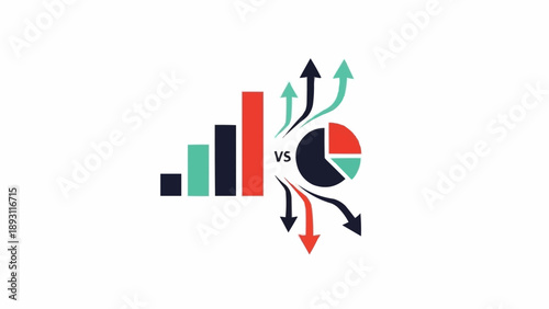 Business comparison graph and chart.