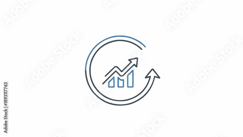 Business Growth Chart Icon Design.