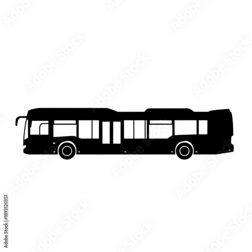 Black silhouette of a doubledecker city bus