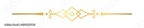 Gold text divider and separator doodle. Wedding decorative element and vintage line border. Hand drawn vector illustration isolated on a transparent background