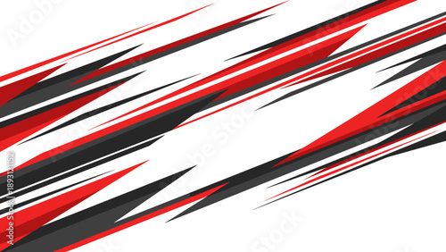 Racing Stripe Livery Design for Car Wrap and Vehicle Decals - Abstract Red and Black Flat Vector