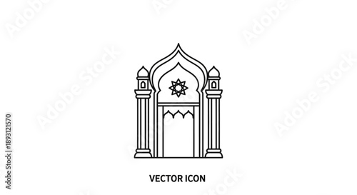 Islamic mosque icon minimalist vector design Vector