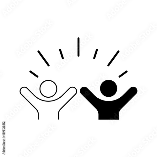 happy people icon, party friends, happy feeling expression, vector illustration on white background