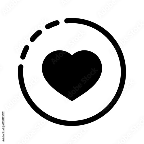 Valentine's Day red heart icon. Heart shape isolated on transparent background.