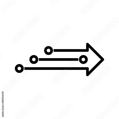 A vector icon representing AI-suggested next step, created in line style with editable stroke