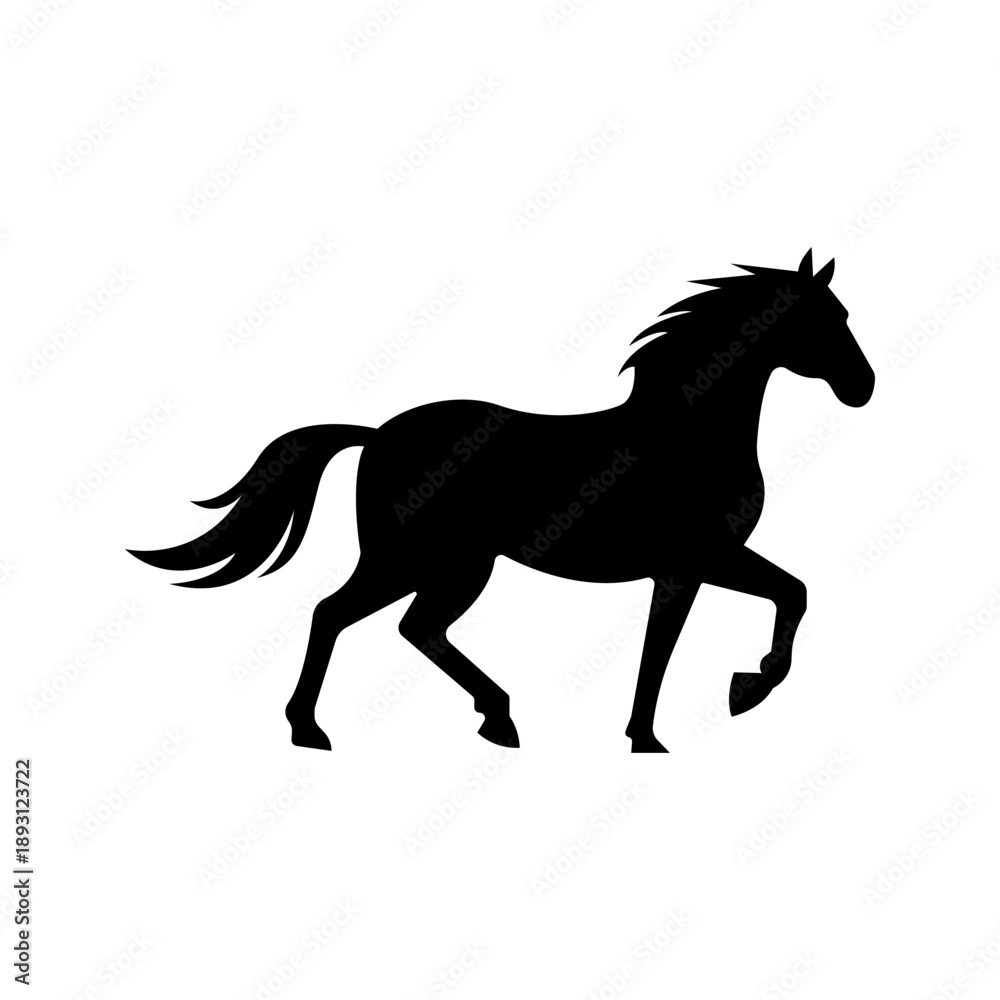 Obraz premium horse silhouette isolated on white. Happy Chinese New Year 2026 With Cute Horse, Year Of The Horse, Greeting Card Or Banner Design, Vector Cartoon Illustration