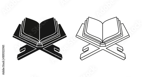 Islamic book quran holy scriptures religious icon Vector