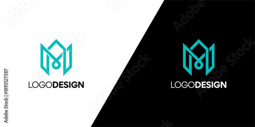 Sophisticated abstract letter M logo design featuring clean geometric lines, perfect for contemporary corporate identity and branding solutions