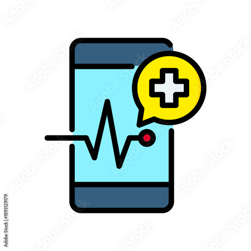 Mobile Healthcare lineal color icon