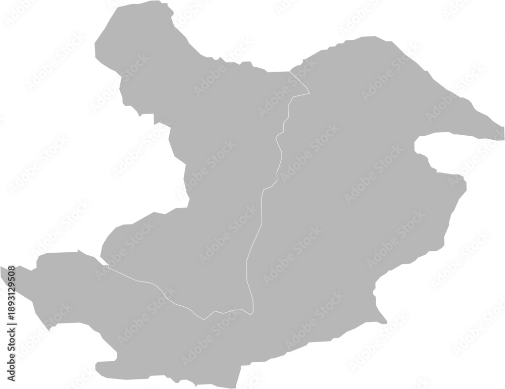 Fototapeta premium Qazvin, Iran – administrative vector map with county boundaries (Web Mercator projection, PPT-compatible & fully editable)