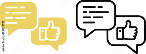 Vector illustration of a hand with thumb up and down signs as a social media web button icon for like or approve business communication concepts
