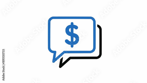 Dollar sign in speech bubble icon.
