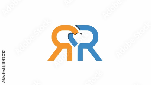 Double R Logo Design Symbol.