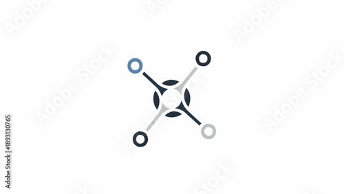 Drone with four propellers spinning fast.