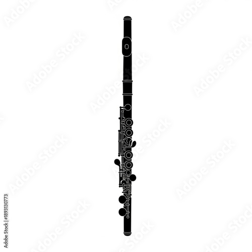 A black oboe with keys and holes