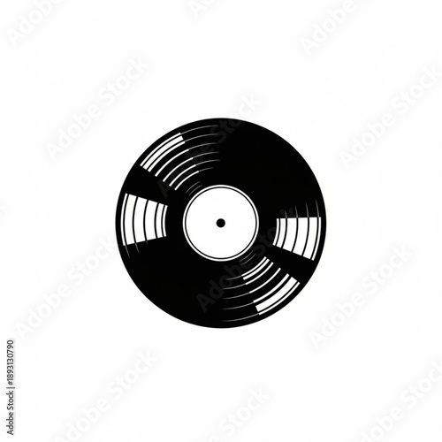 A black vinyl record with white label and grooves